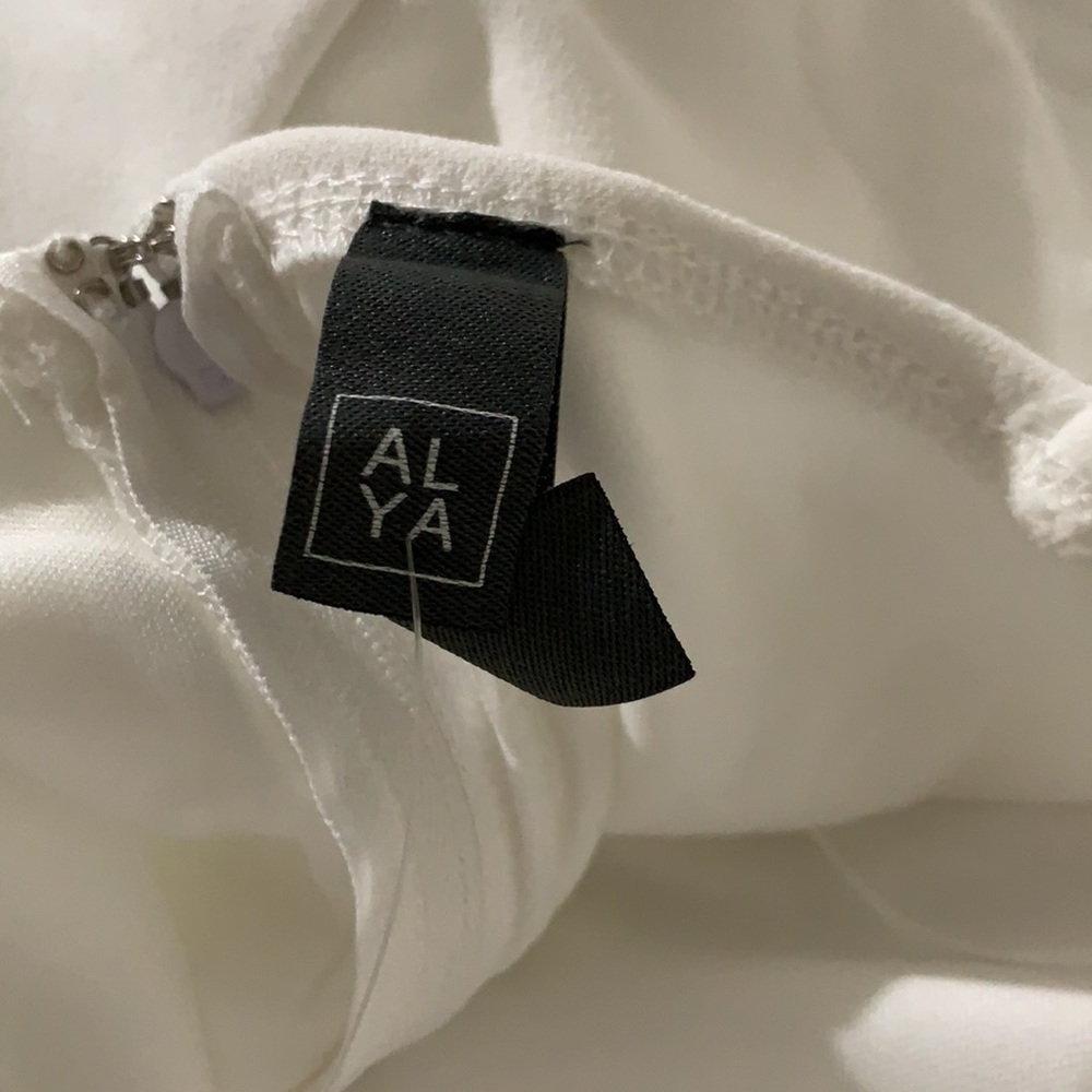 Alba Crochet Band White Mini Dress - NWT - Picture 11 of 13